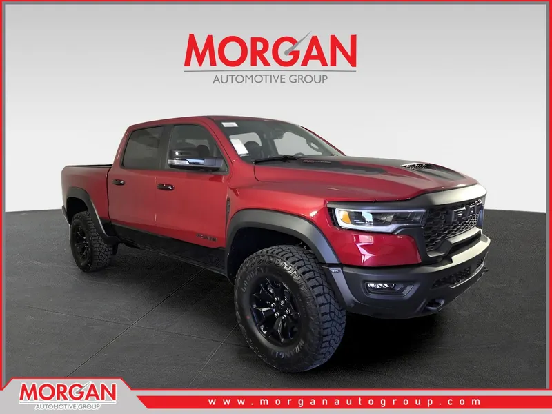 2026 Ram 1500 RHO in Red — front three-quarter view