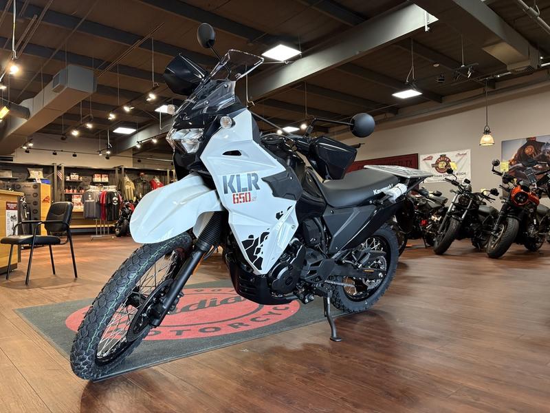 2025 Kawasaki KLR650 S Pearl Crystal White/Metallic Carbon Gray