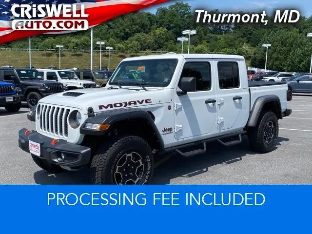 2021 Jeep Gladiator Mojave 4x4 in Bright White Clearcoat — front three-quarter view