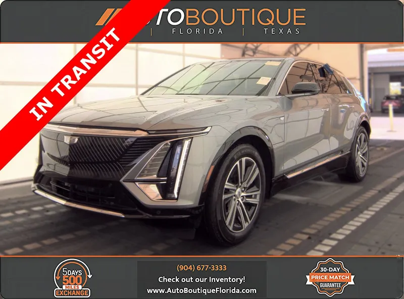 2024 Cadillac LYRIQ Luxury in Argent Silver Metallic — front three-quarter view