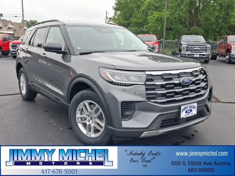 2026 Ford Explorer Active in Gray Metallic — front three-quarter view