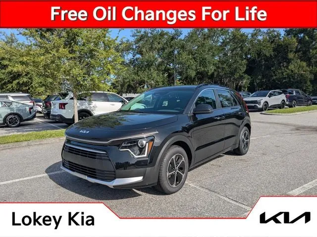 2026 Kia Niro LX in Aurora Black — front three-quarter view