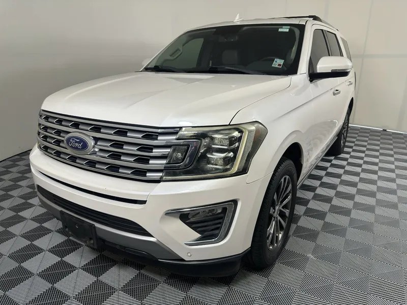 2018 Ford Expedition Limited in White — front three-quarter view