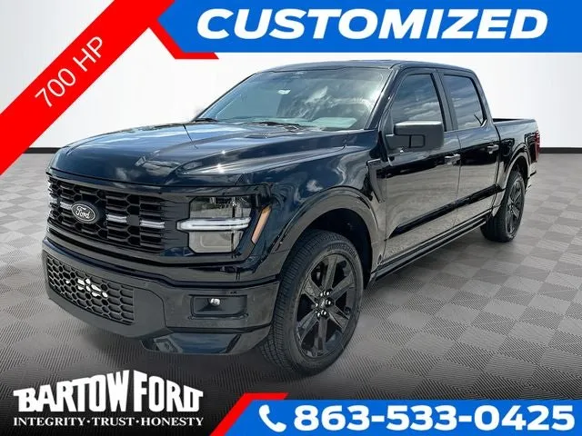 2026 Ford F-150 STX 4WD SUPERCREW (LOBO) 700HP 5.0L SUPERCHARGED in Black Metallic — front three-quarter view
