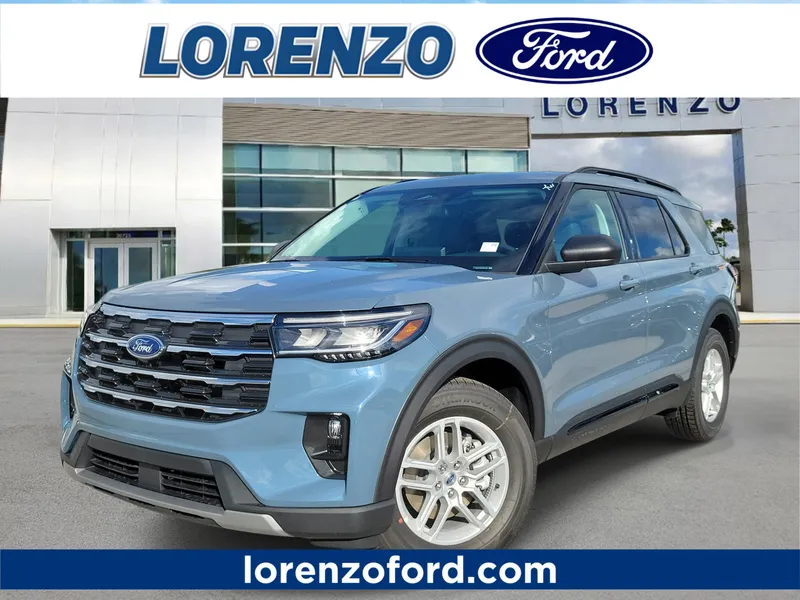 2026 Ford Explorer Active w/200A Pkg in Vapor Blue Metallic — front three-quarter view