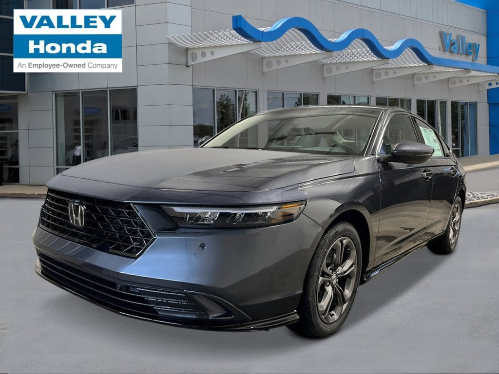 2026 Honda Accord Hybrid EX-L in Meteorite Gray Metallic — front three-quarter view