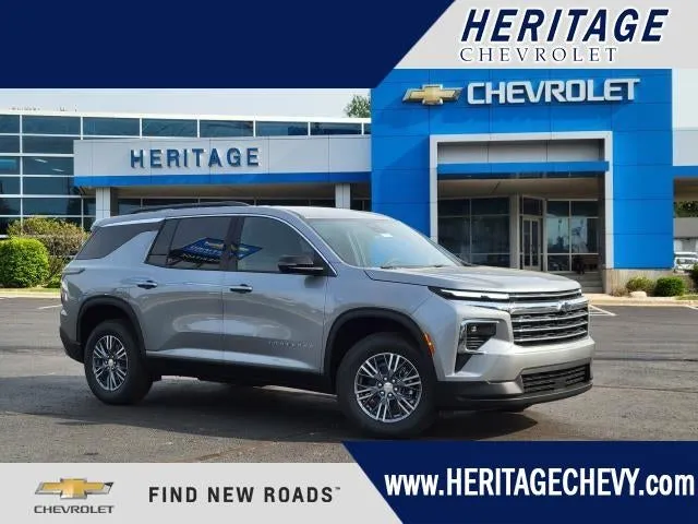 2026 Chevrolet Traverse LT in Sterling Gray Metallic — front three-quarter view