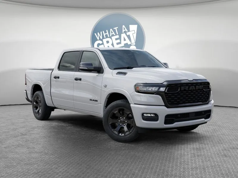 2026 RAM 1500 Big Horn/Lone Star in Bright White Clear-Coat Exterior Paint — front three-quarter view