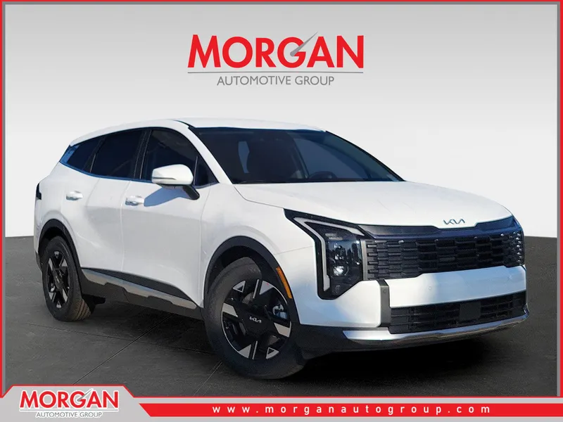 2026 Kia Sportage LX in Glacial White Pearl — front three-quarter view