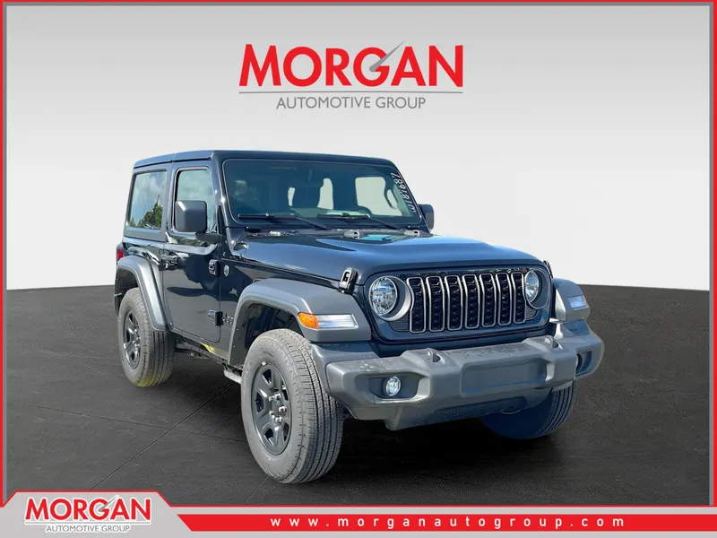 2026 Jeep Wrangler Sport in Black — front three-quarter view