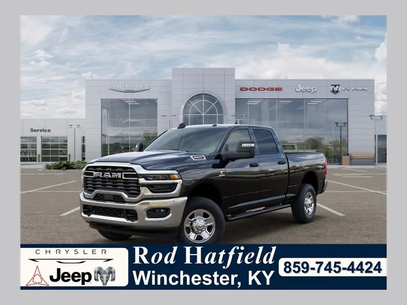 2026 RAM Ram 2500 RAM 2500 TRADESMAN CREW CAB 4X4 6'4' BOX in Diamond Black Crystal Pearl-Coat Exterior Paint — front three-quarter view