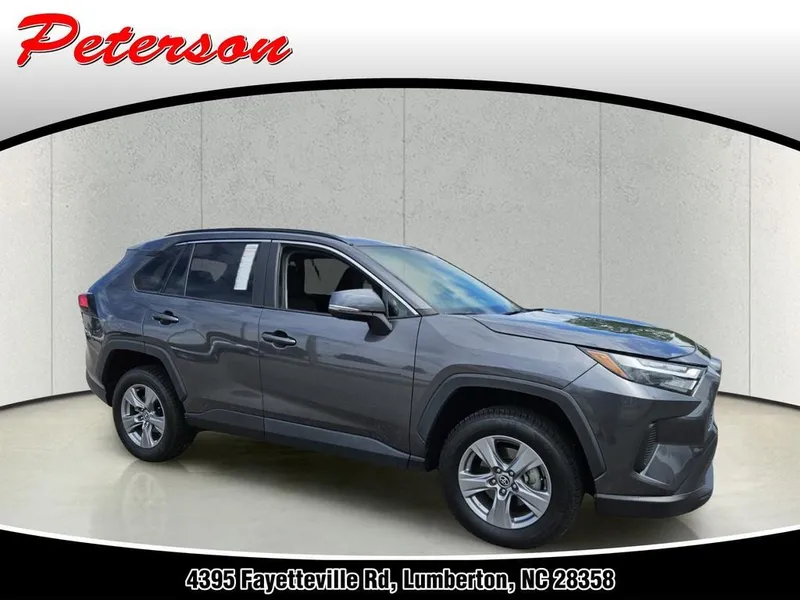 2022 Toyota RAV4 XLE in Magnetic Gray Metallic — front three-quarter view