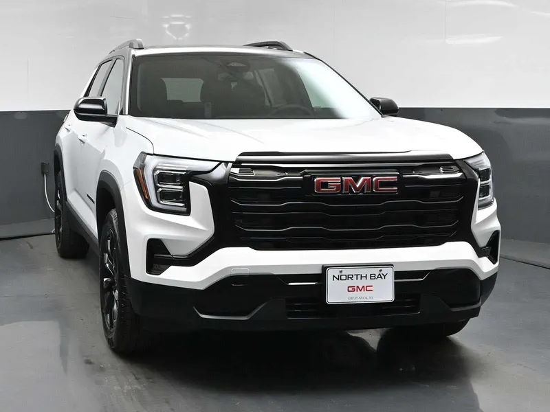 2026 GMC Terrain Elevation in Summit White — front three-quarter view