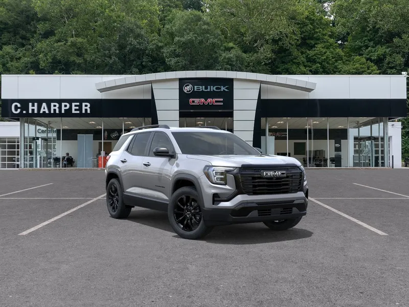 2026 GMC Terrain Elevation in Sterling Metallic — front three-quarter view