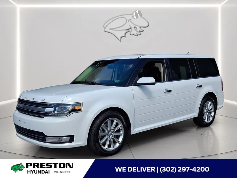 2019 Ford Flex Limited in Oxford White — front three-quarter view