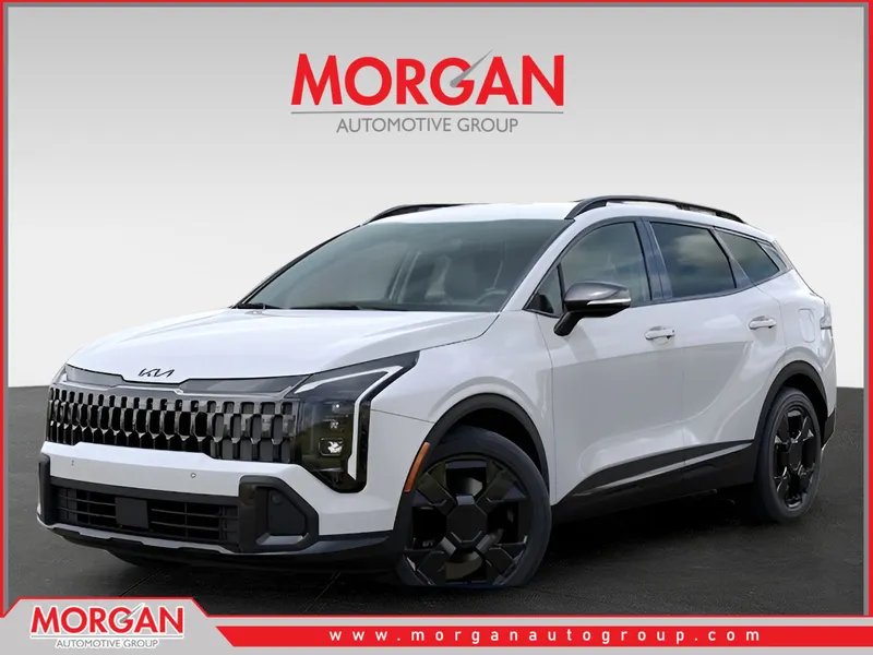 2026 Kia Sportage Hybrid X-Line in White — front three-quarter view