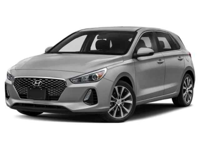 2020 Hyundai Elantra GT in Fluid Metal — front three-quarter view