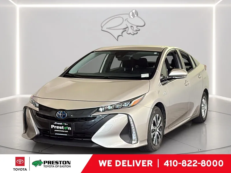 2020 Toyota Prius Prime LE in Titanium Glow — front three-quarter view