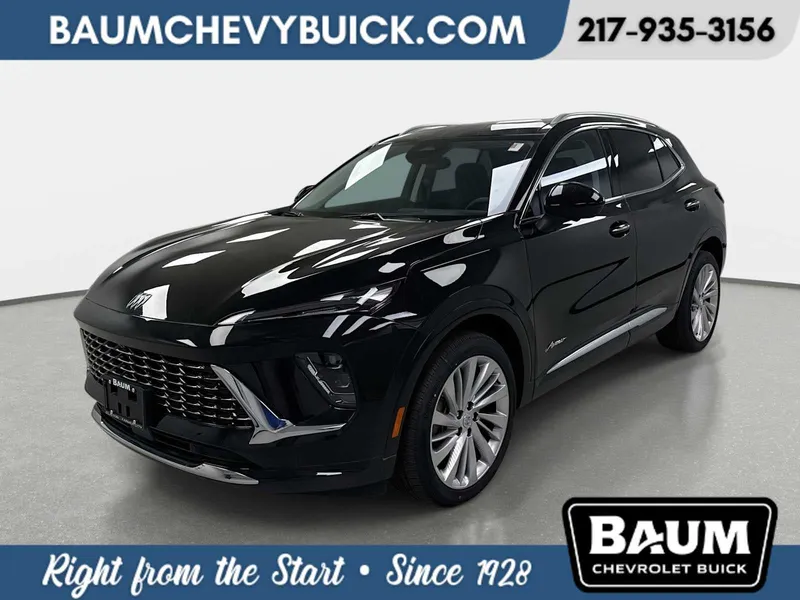 2026 Buick Envision Avenir in Ebony Twilight Metallic — front three-quarter view