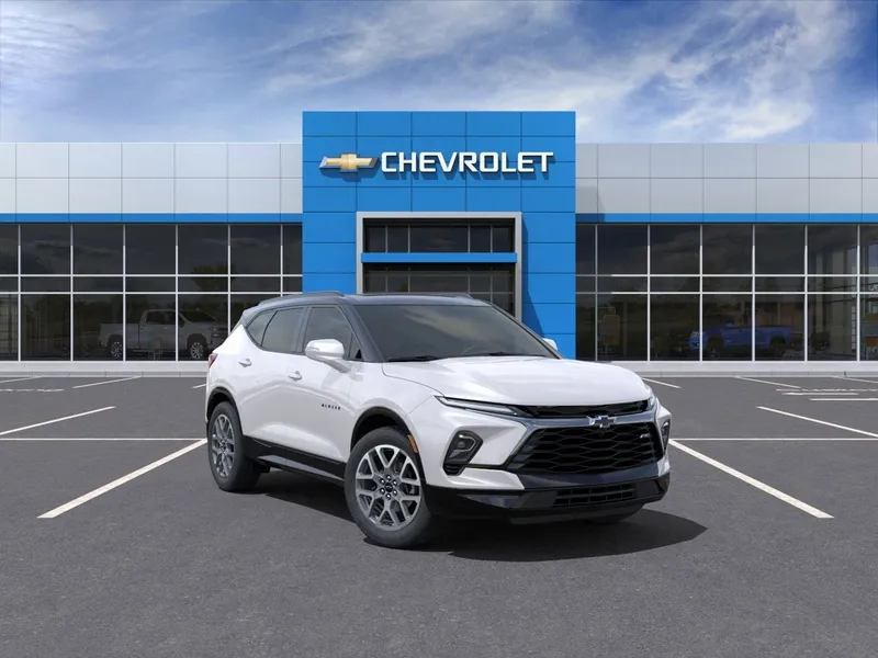 2025 Chevrolet Blazer RS in Iridescent Pearl Tricoat — front three-quarter view