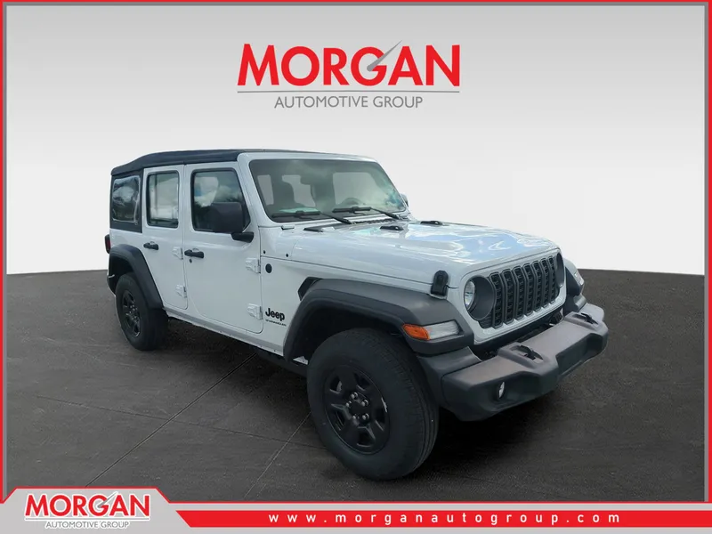 2026 Jeep Wrangler Sport in White — front three-quarter view