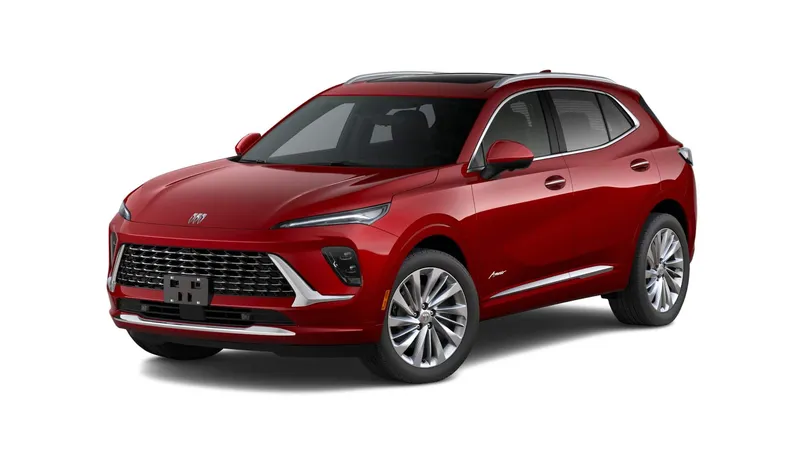 2026 Buick Envision Avenir in Brilliant Red — front three-quarter view