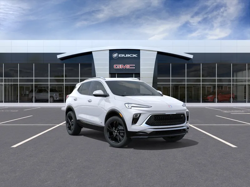 2026 Buick Encore GX Sport Touring in Summit White — front three-quarter view