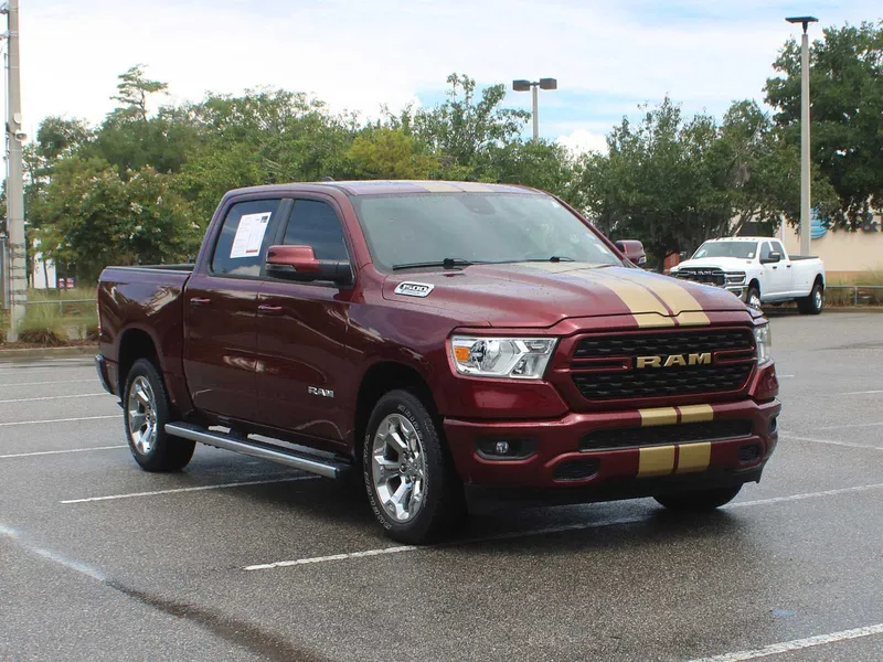 2024 RAM 1500 Big Horn in Delmonico Red Pearlcoat — front three-quarter view