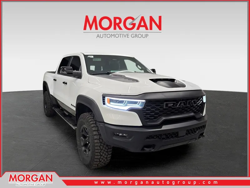 2026 Ram 1500 RHO in Bright White Clearcoat — front three-quarter view
