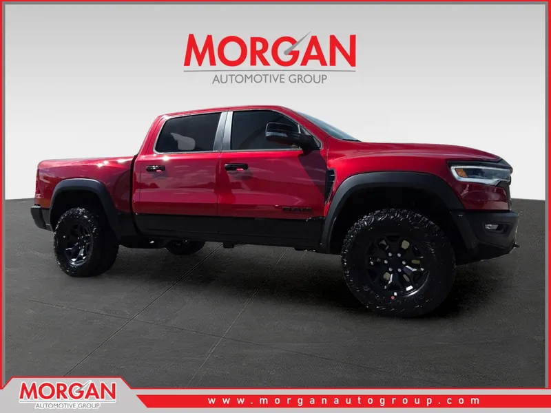 2026 Ram 1500 RHO in Red — front three-quarter view
