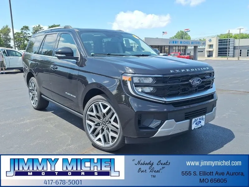 2026 Ford Expedition Platinum in Black Metallic — front three-quarter view