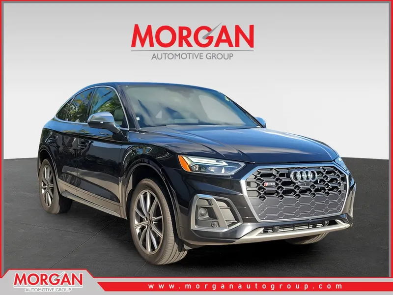 2022 Audi SQ5 Sportback Premium Plus in Mythos Black Metallic — front three-quarter view