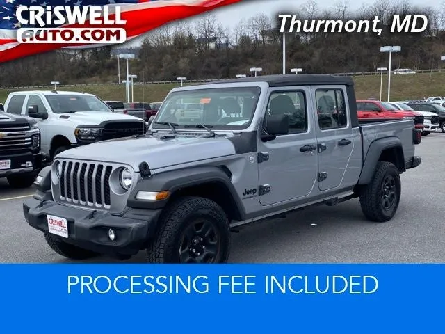 2021 Jeep Gladiator Sport 4x4 in Billet Silver Metallic Clearcoat — front three-quarter view