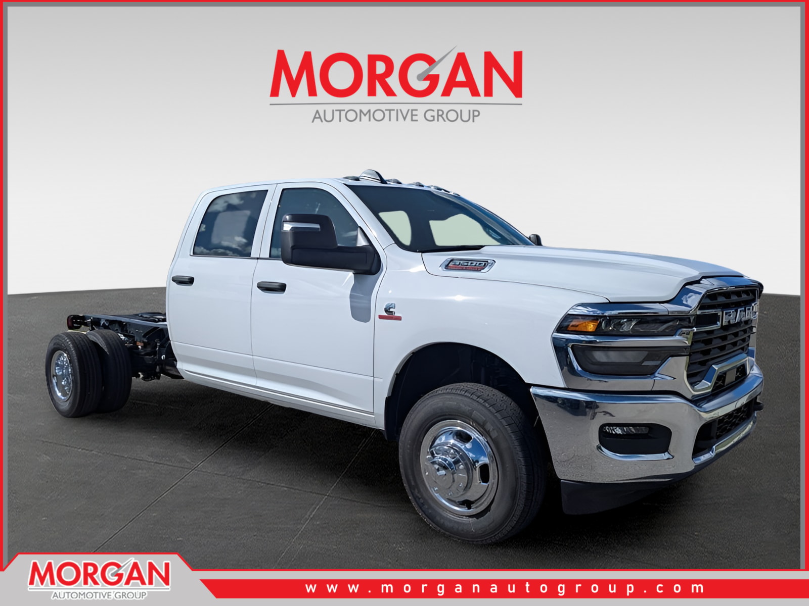 2026 Ram 3500 Tradesman in White — front three-quarter view