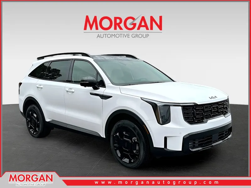 2026 Kia Sorento X-Line SX Prestige in White — front three-quarter view