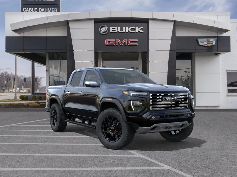 2026 GMC Canyon Denali in Onyx Black — front three-quarter view