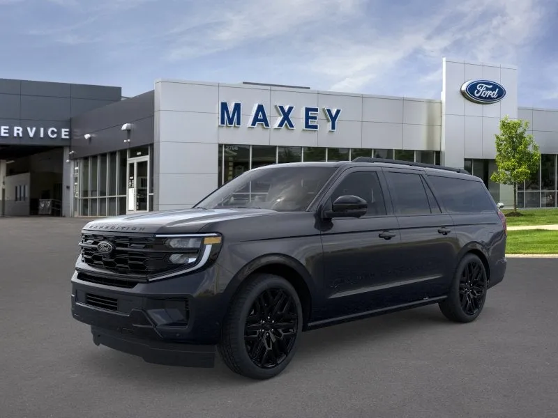 2026 Ford Expedition MAX Platinum® in Agate Black Metallic — front three-quarter view