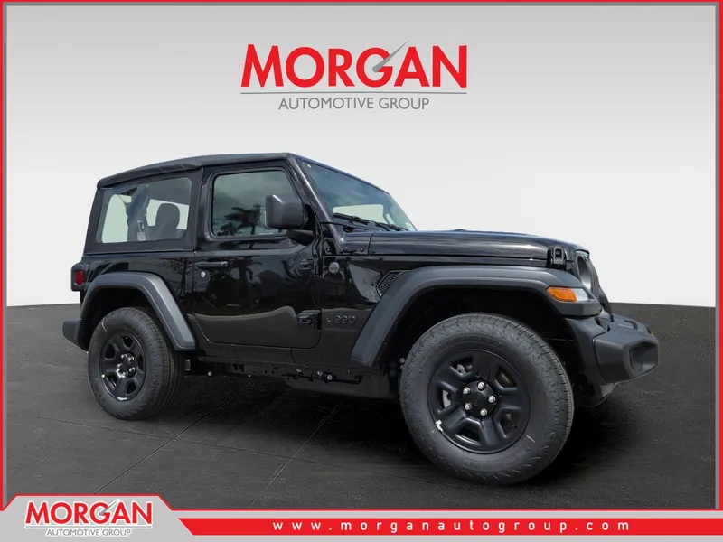 2026 Jeep Wrangler Sport in Black — front three-quarter view
