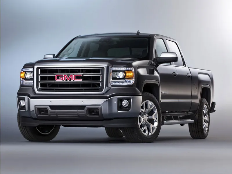 2015 GMC Sierra 1500 SLT in Summit White — front three-quarter view