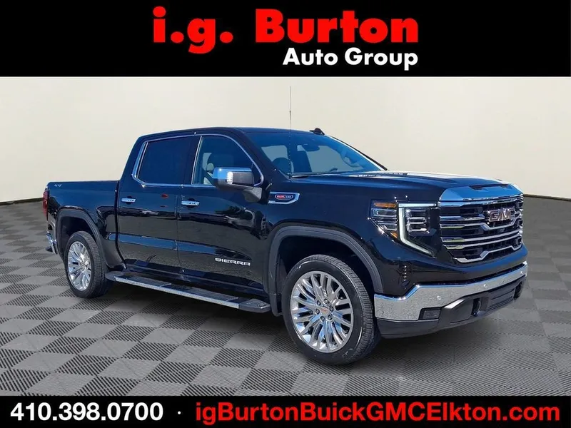 2026 GMC Sierra 1500 SLT in Onyx Black — front three-quarter view
