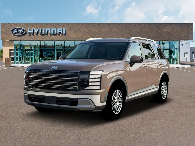 2026 Hyundai Palisade SEL 7 Passenger in Cast Iron Brown Pearl — front three-quarter view