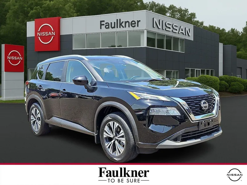 2023 Nissan Rogue SV in Black — front three-quarter view
