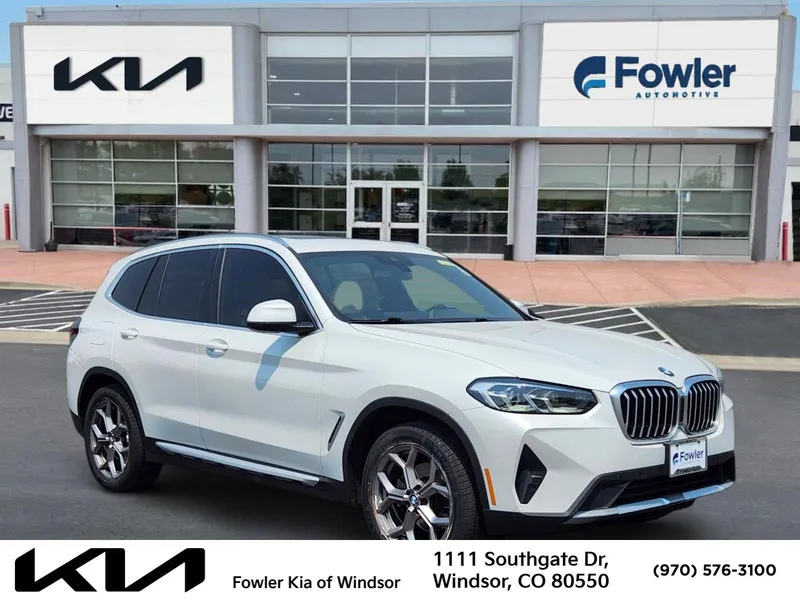 2022 BMW X3 xDrive30i AWD in White Metallic — front three-quarter view