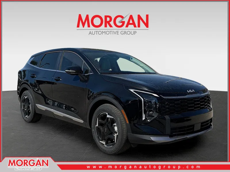 2026 Kia Sportage EX in Ebony Black — front three-quarter view