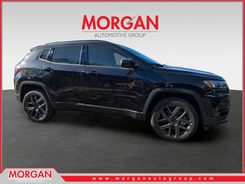2026 Jeep Compass Latitude in Black — front three-quarter view