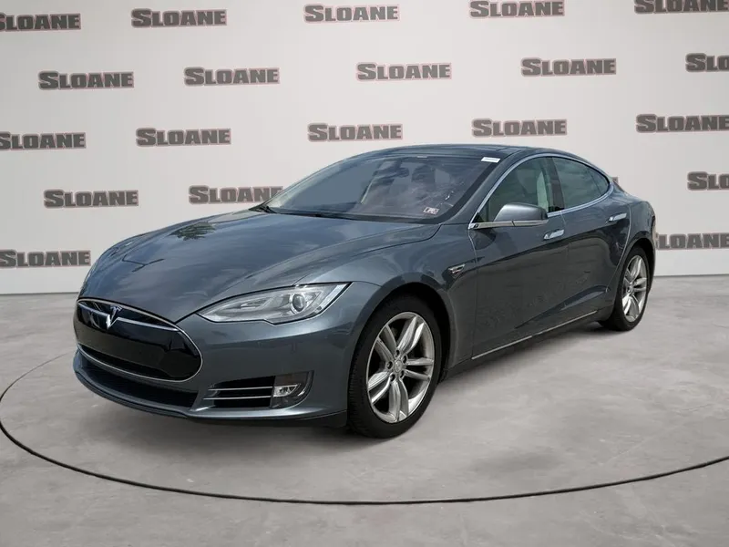 2013 Tesla Model S Performance in Gray Metallic — front three-quarter view