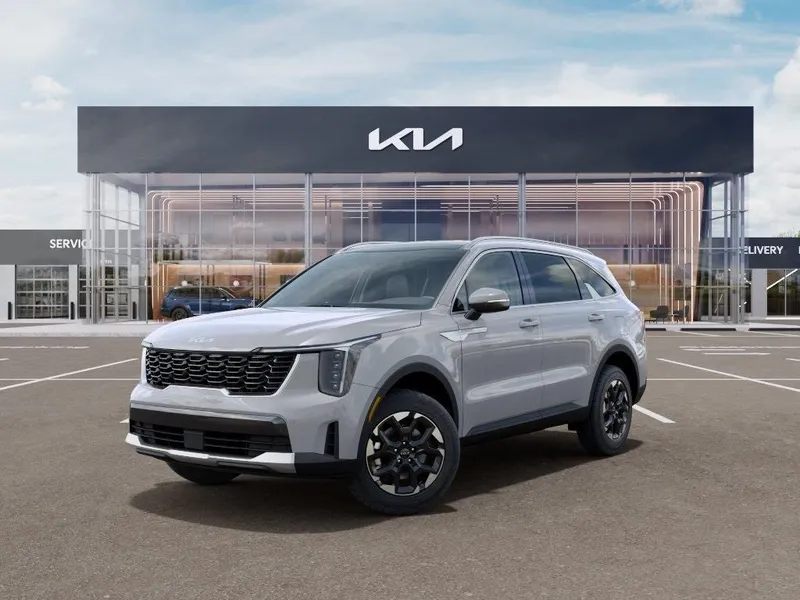 2026 Kia Sorento S in Wolf Gray — front three-quarter view