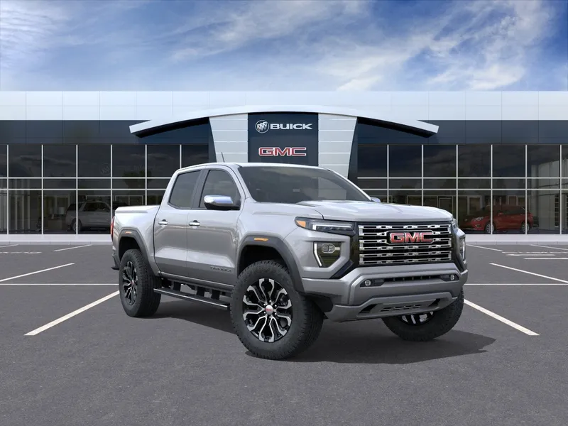 2026 GMC Canyon Denali in Sterling Metallic — front three-quarter view
