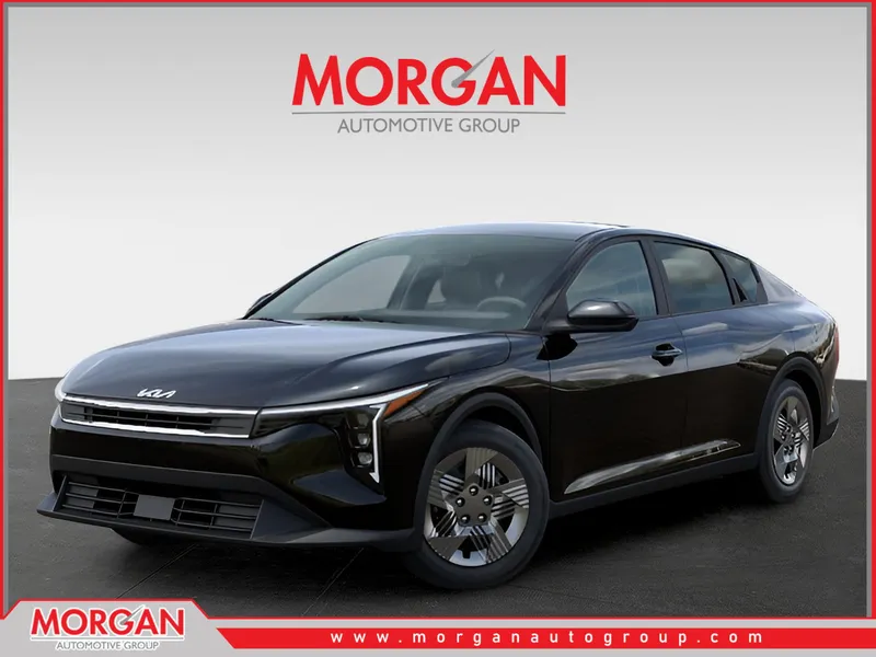2026 Kia K4 LX in Aurora Black Pearl — front three-quarter view