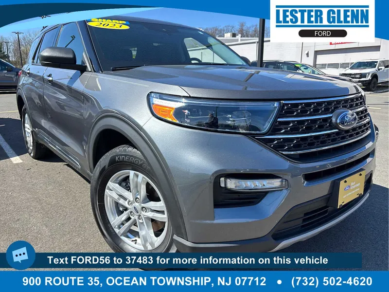 2023 Ford Explorer XLT in Carbonized Gray — front three-quarter view